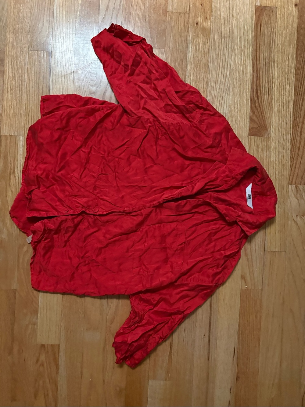 Lunya Washable Silk Red Button Down